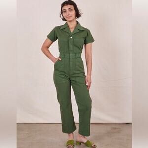 Big Bud Press Green Short Sleeve Petite Jumpsuit